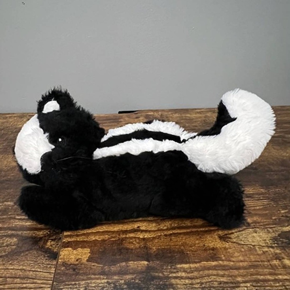 Little Miracles Skunk Plush Stuffed Animal Black White Soft Toy Nemcor Inc 10"